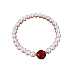 Crimson Kiss Pearl Bracelet