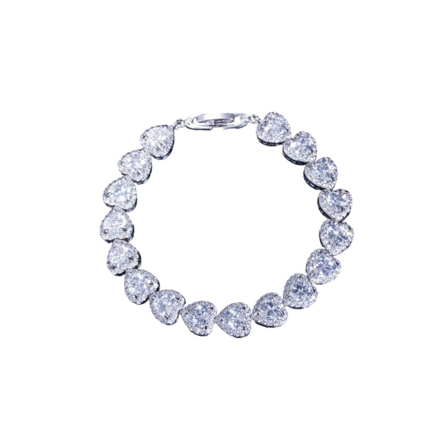 Lustrous Heart Charm Bracelet