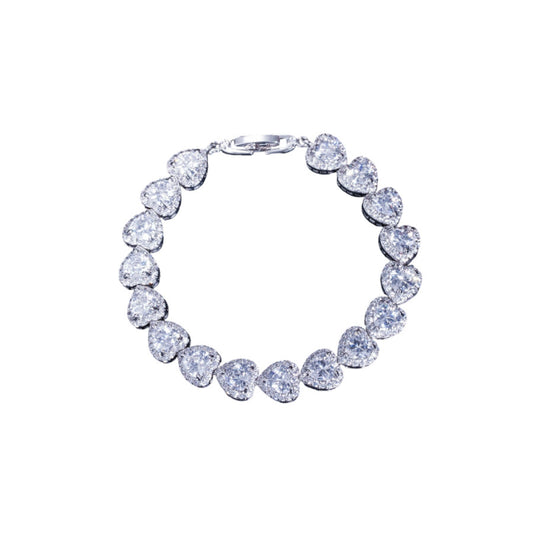 Lustrous Heart Charm Bracelet