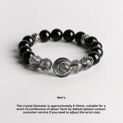 Linked Hearts · Obsidian & Clear Quartz Bracelets