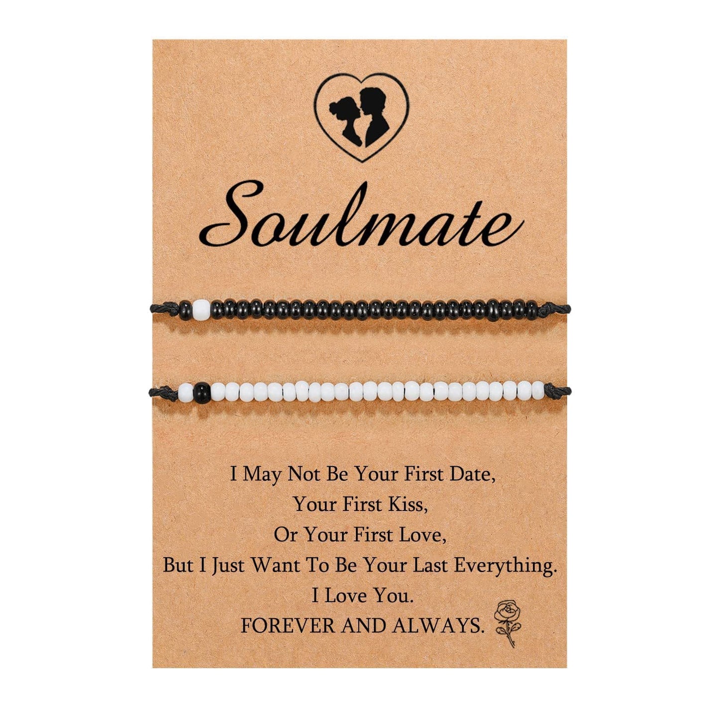 MorseBond Duo — Black & White Love Bracelets