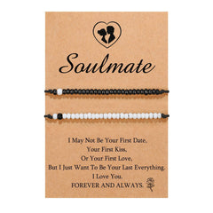 MorseBond Duo — Black & White Love Bracelets