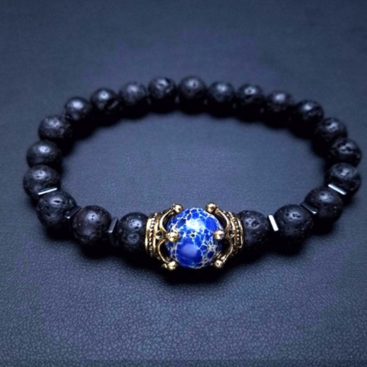 Sovereign Crown · Men’s Tiger Eye Beaded Bracelet