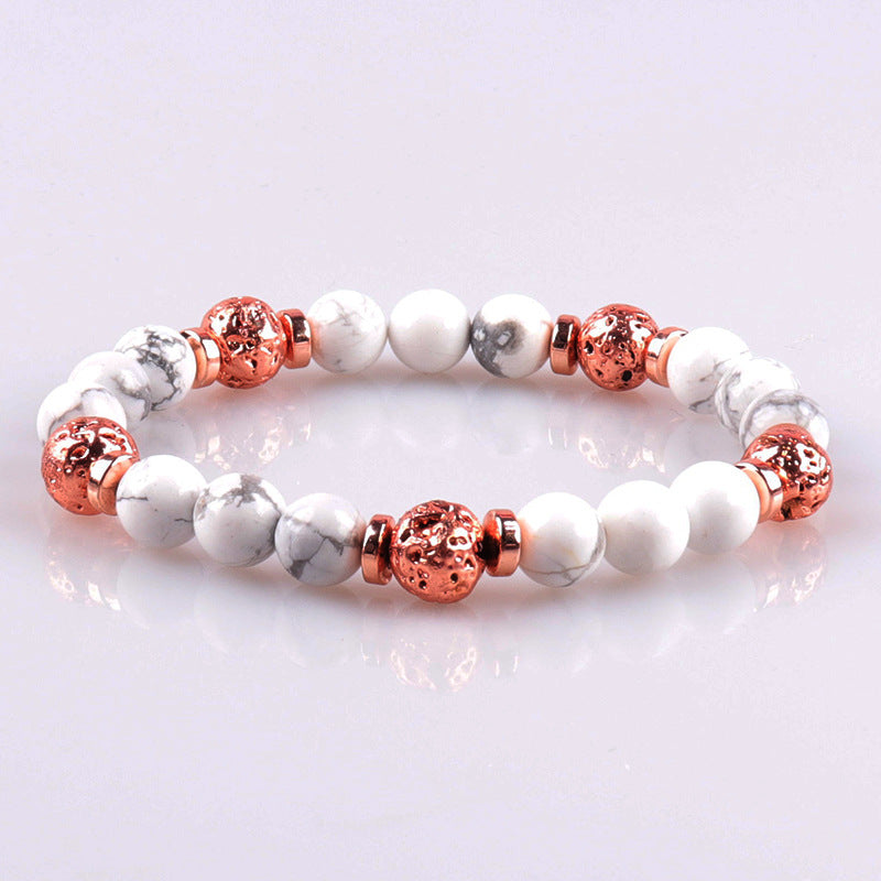 Blush Serenity — Rose Gold Lava Diffuser Bracelet