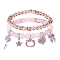 Blush Kitty Sparkle Charm Bracelets