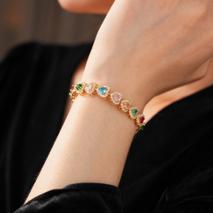 Lustrous Heart Charm Bracelet