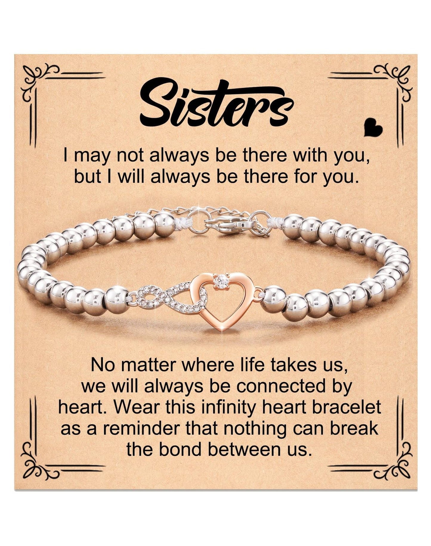 Bonded Hearts Message Card Bracelets