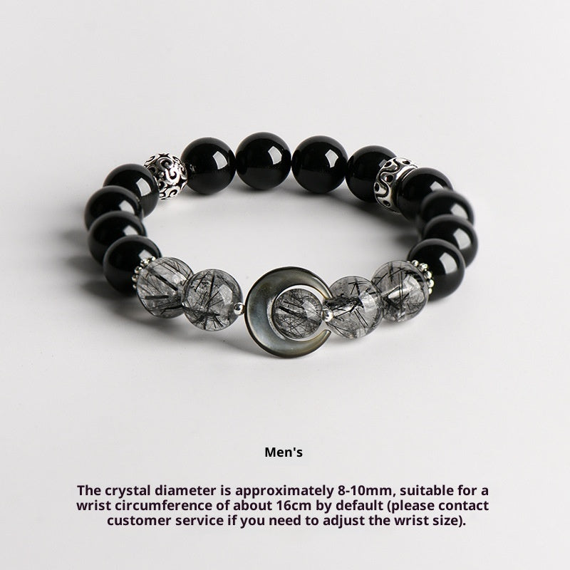 Linked Hearts · Obsidian & Clear Quartz Bracelets