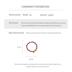 Wood-grain beaded bracelet with small gold-tone copper accent — Woodgrain Whisper Bracelet by Glazenya.