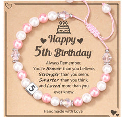 Milestone Birthday Bracelet for Girls (1st–8th)