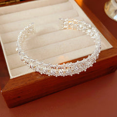 Gold and silver textured open cuff bangles with a lace-like granulated surface — Starlit Lace Cuff Bracelet.