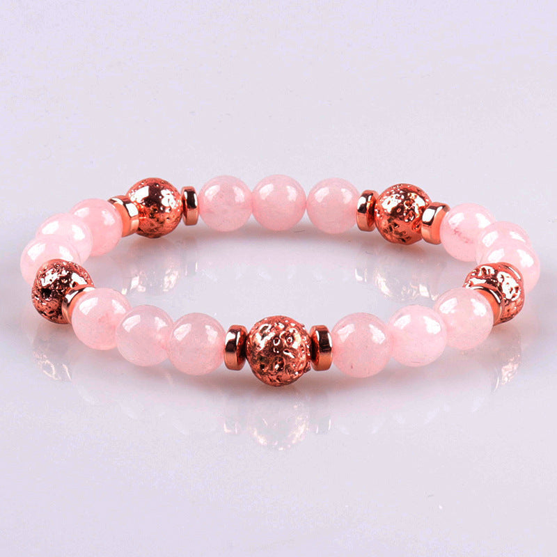 Blush Serenity — Rose Gold Lava Diffuser Bracelet