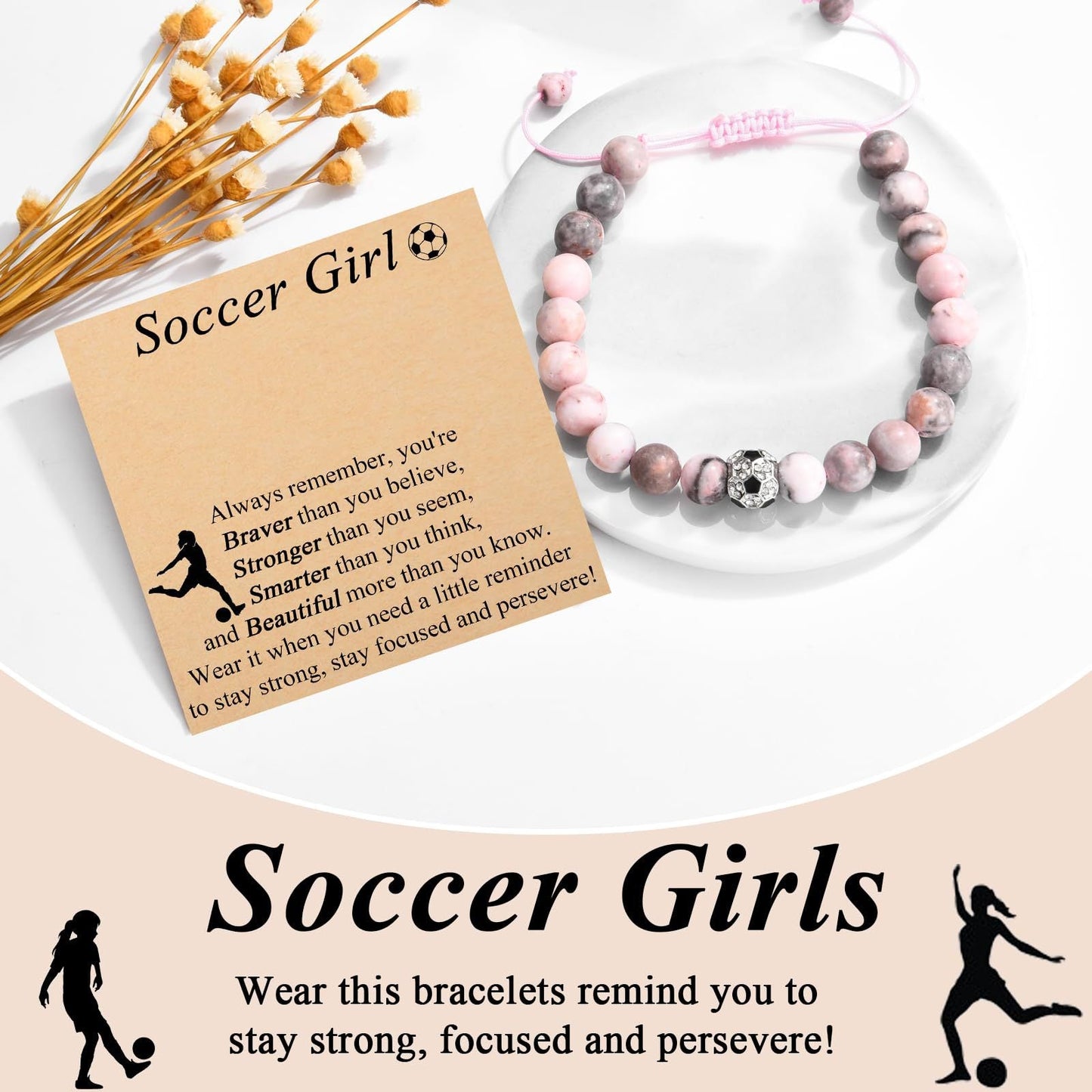 Goal Getter · Pink Zebra Jasper Soccer Bracelet