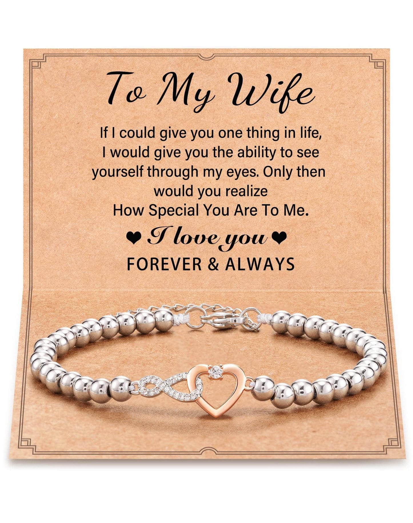 Bonded Hearts Message Card Bracelets