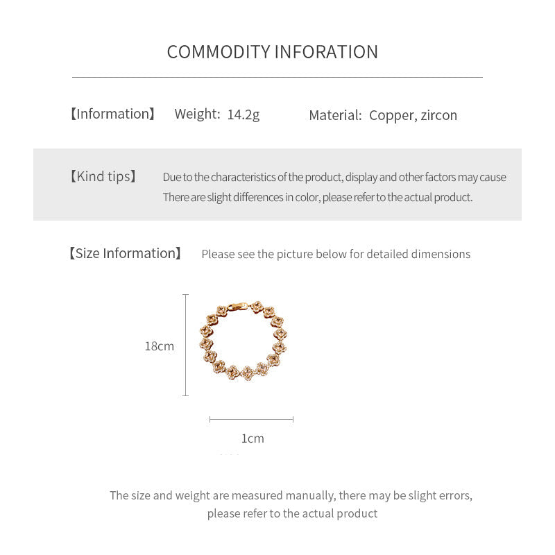 Eternal Flora Bracelet with gold-plated floral zircon motifs on black background – Glazenya jewelry