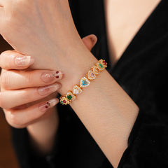 Lustrous Heart Charm Bracelet
