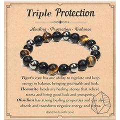 IronGaze · Men’s Tiger Eye & Hematite Bracelet
