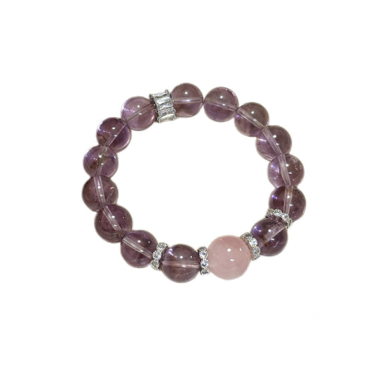Violet Rose · Amethyst & Rose Quartz Pavé