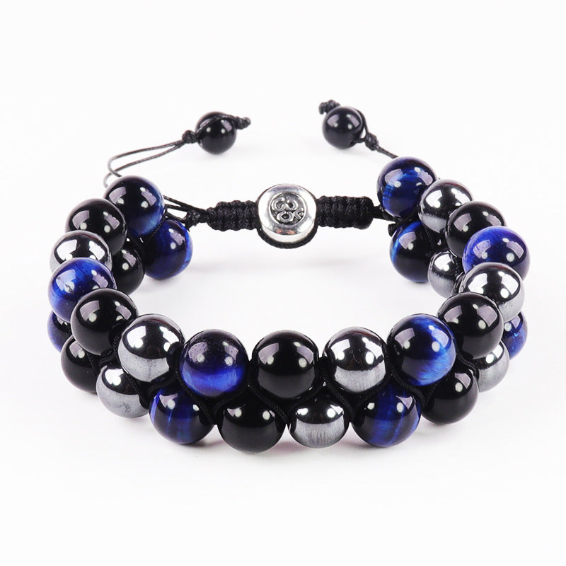 MagnetAura Duo · Tiger Eye & Agate Power Bracelet