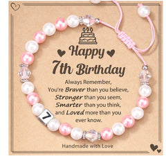 Milestone Birthday Bracelet for Girls (1st–8th)