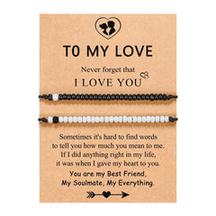 MorseBond Duo — Black & White Love Bracelets