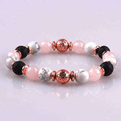 Blush Serenity — Rose Gold Lava Diffuser Bracelet